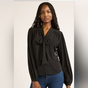 Sofia Women's Bow Blouse with Long Sleeves